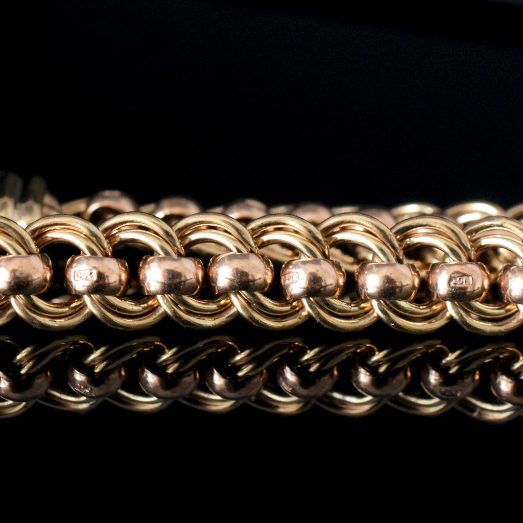 Heavy 9ct Yellow And Rose Gold ‘Rollo’ Bracelet 29.6 Grams