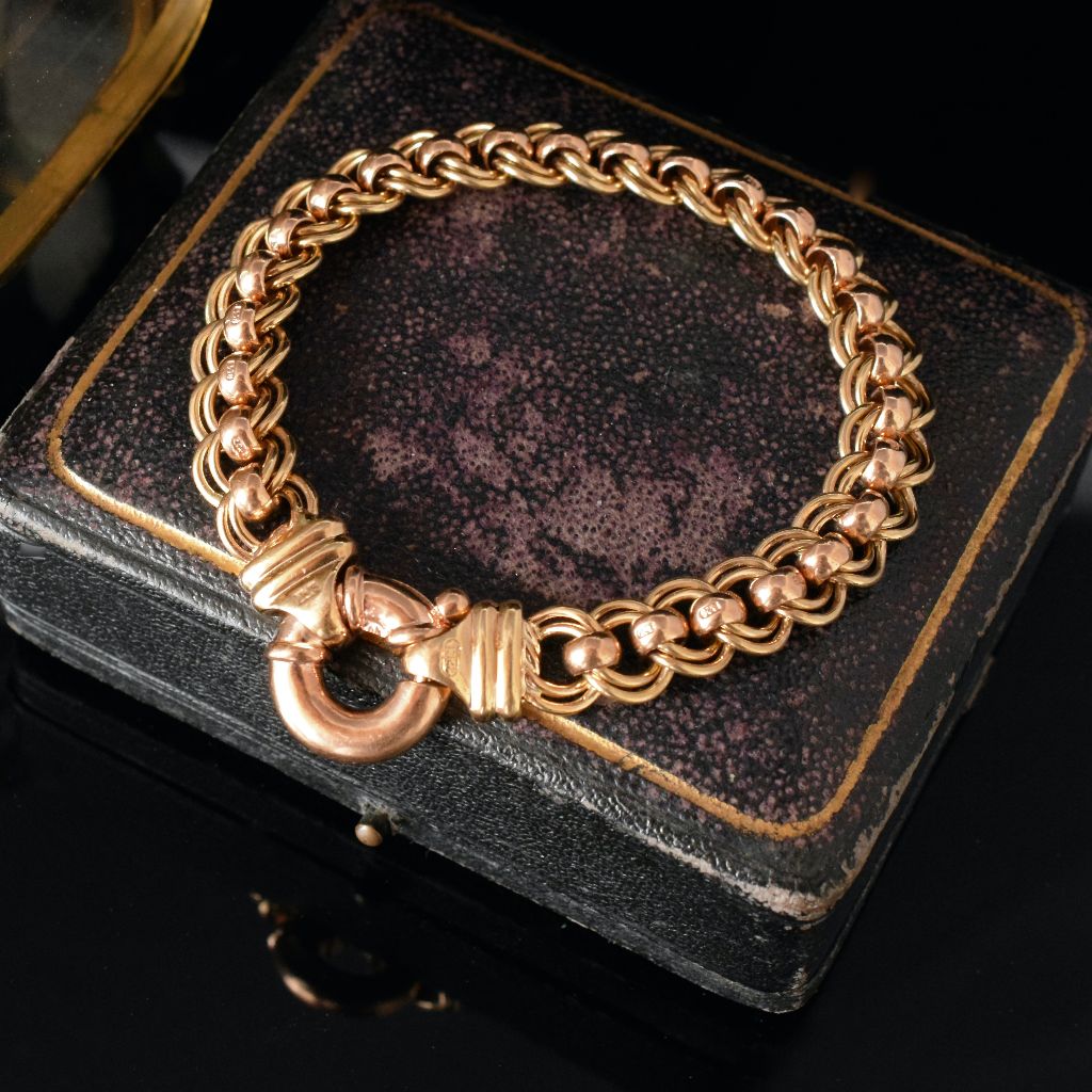 Heavy 9ct Yellow And Rose Gold ‘Rollo’ Bracelet 29.6 Grams