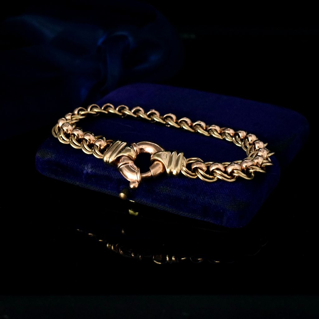 Heavy 9ct Yellow And Rose Gold ‘Rollo’ Bracelet 29.6 Grams