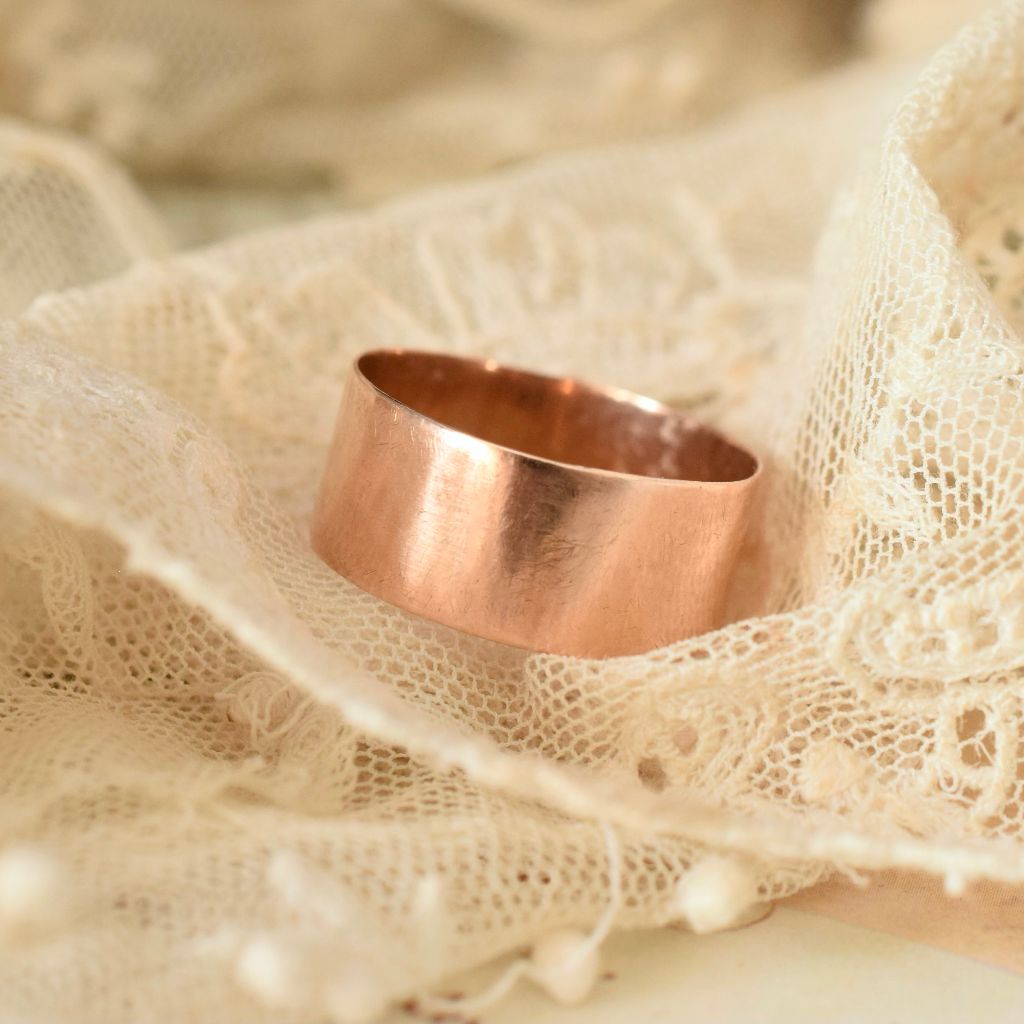 Antique Edwardian Australian 9ct Rose Gold Cigar Band by Willis and Sons