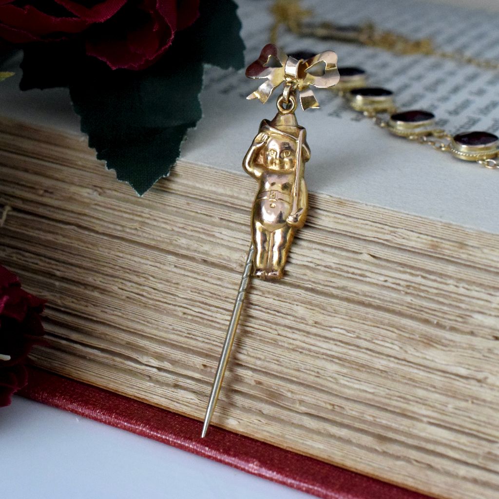 Antique Australian 9ct Rose Gold “The Dinkum Kewpie” Pin Circa 1918