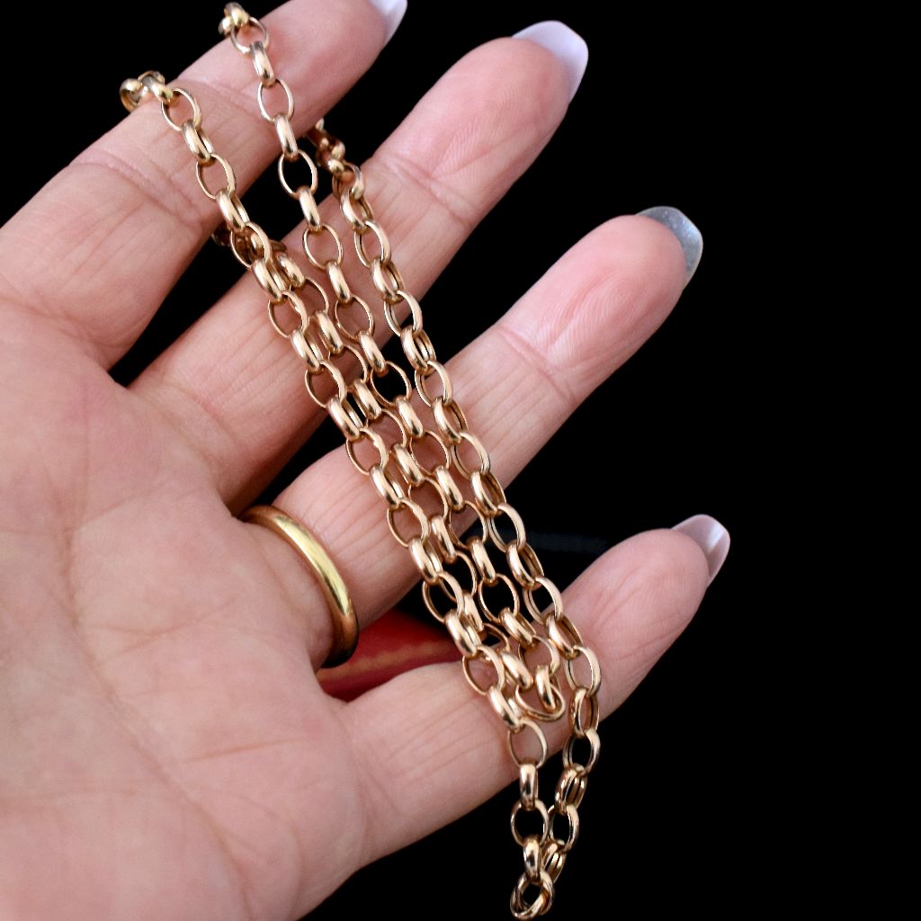 Vintage 9ct Italian Rose Gold Belcher Chain