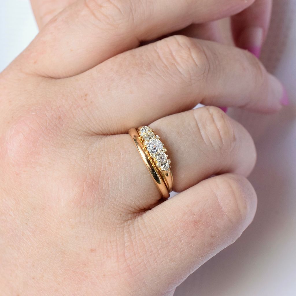 Victorian 18ct Yellow Gold Old-Mine Cut Diamond Five Stone Ring Independent Retail Replacement Valuation $4850.00 Included With Purchase
