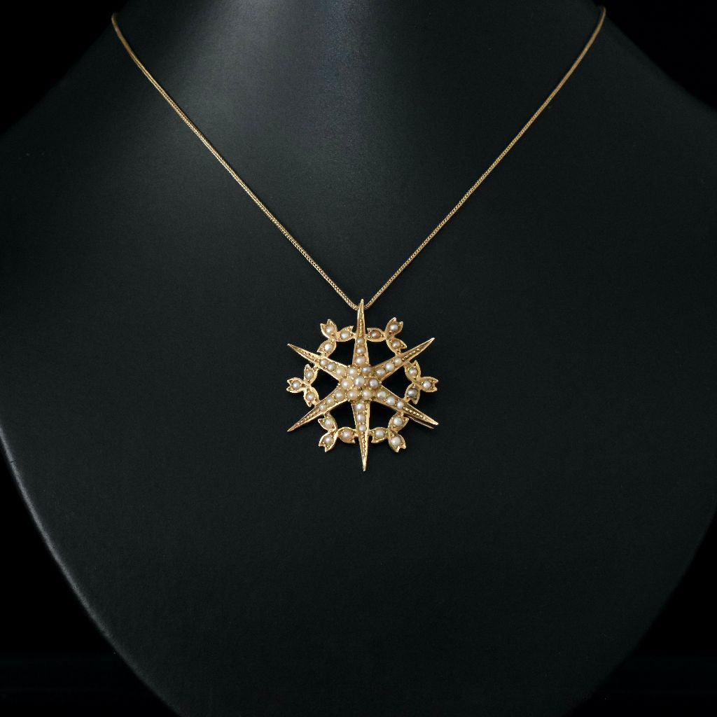 Antique Australian 15ct Yellow Gold ‘Celestial’ Pendant/Brooch Circa 1900