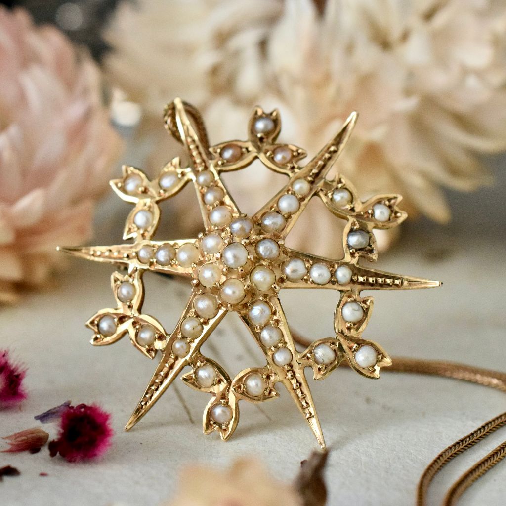 Antique Australian 15ct Yellow Gold ‘Celestial’ Pendant/Brooch Circa 1900