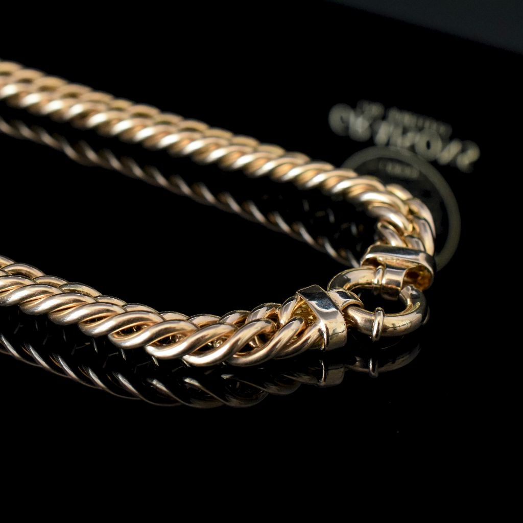 Modern Heavy 9ct Yellow Gold Curblink Necklace 50.82 Grams
