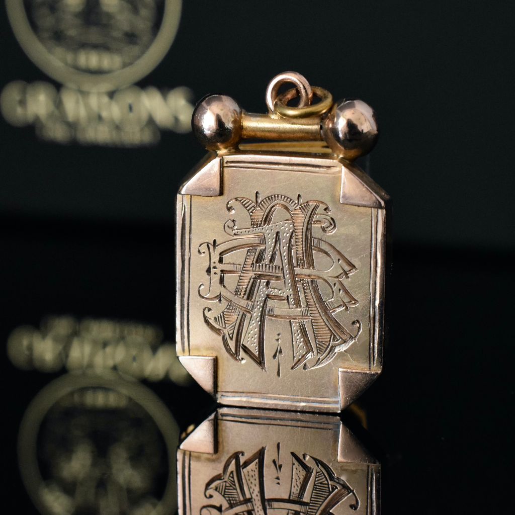 Antique 9ct Rose Gold Double Sided Locket Circa 1915
