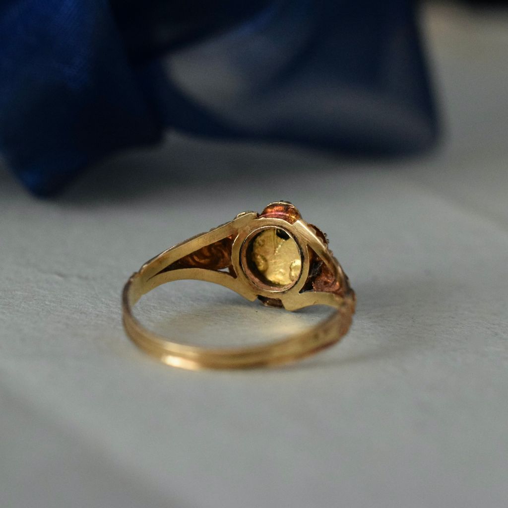 Antique Georgian 22ct Yellow Gold Turquoise ‘Forget Me Not’ Ring Circa 1820