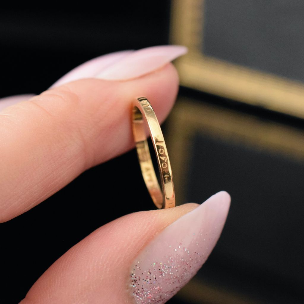 Vintage Australian 18ct Yellow Gold Wedding Ring/ Band by ‘Apex’ (Rodd) Circa 1940