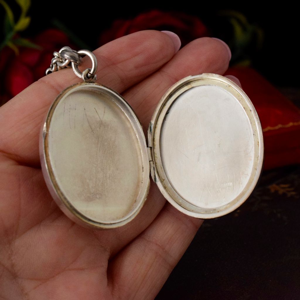 Antique Sterling Silver ‘Souvenir’ Locket Hallmarked For 1876