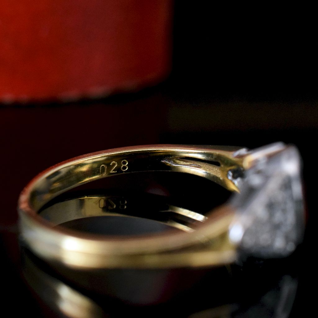 Modern 18ct Yellow Gold Garnet And Diamond Ring