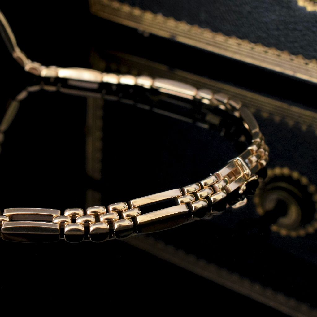Vintage 9ct Yellow Gold ‘Gate-link’ Collar Necklace London 1993