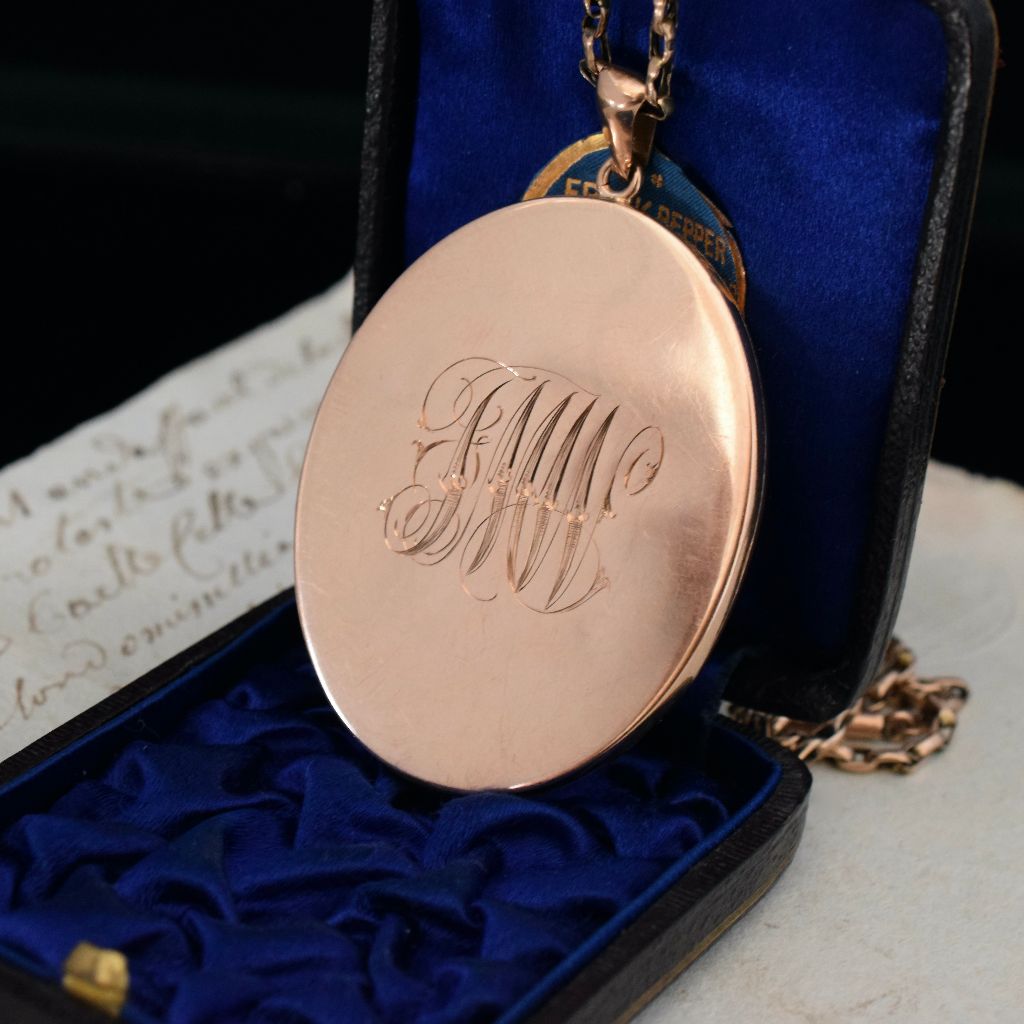 Antique Australian 9ct Rose Gold Locket By Willis and Sons Circa 1919