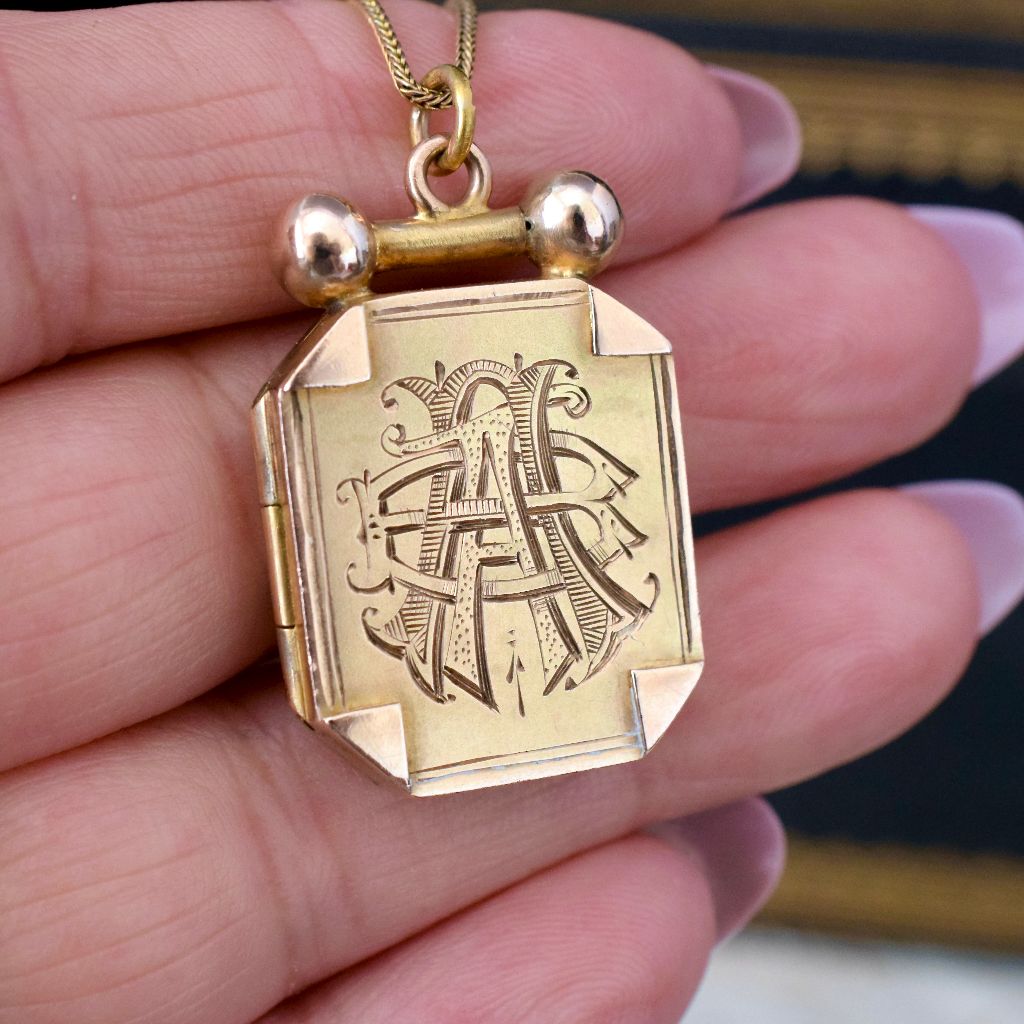 Antique 9ct Rose Gold Double Sided Locket Circa 1915