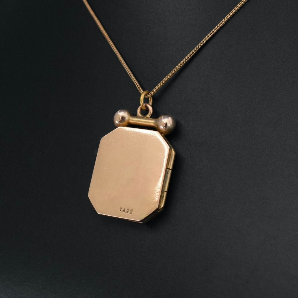 Antique 9ct Rose Gold Double Sided Locket Circa 1915