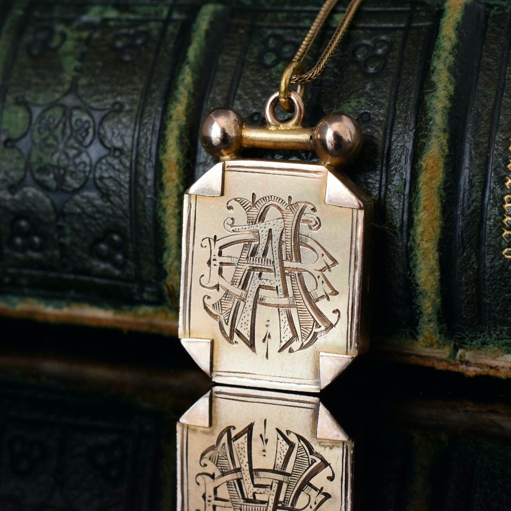 Antique 9ct Rose Gold Double Sided Locket Circa 1915