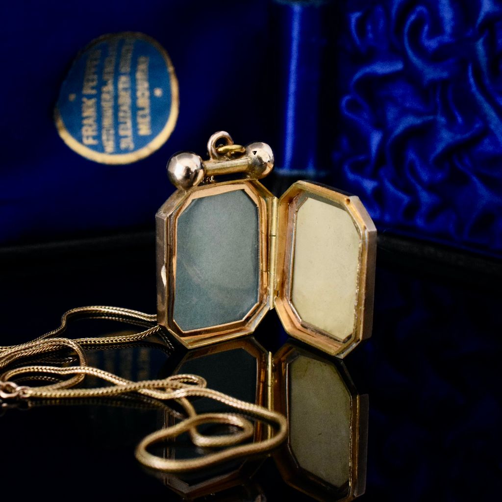 Antique 9ct Rose Gold Double Sided Locket Circa 1915