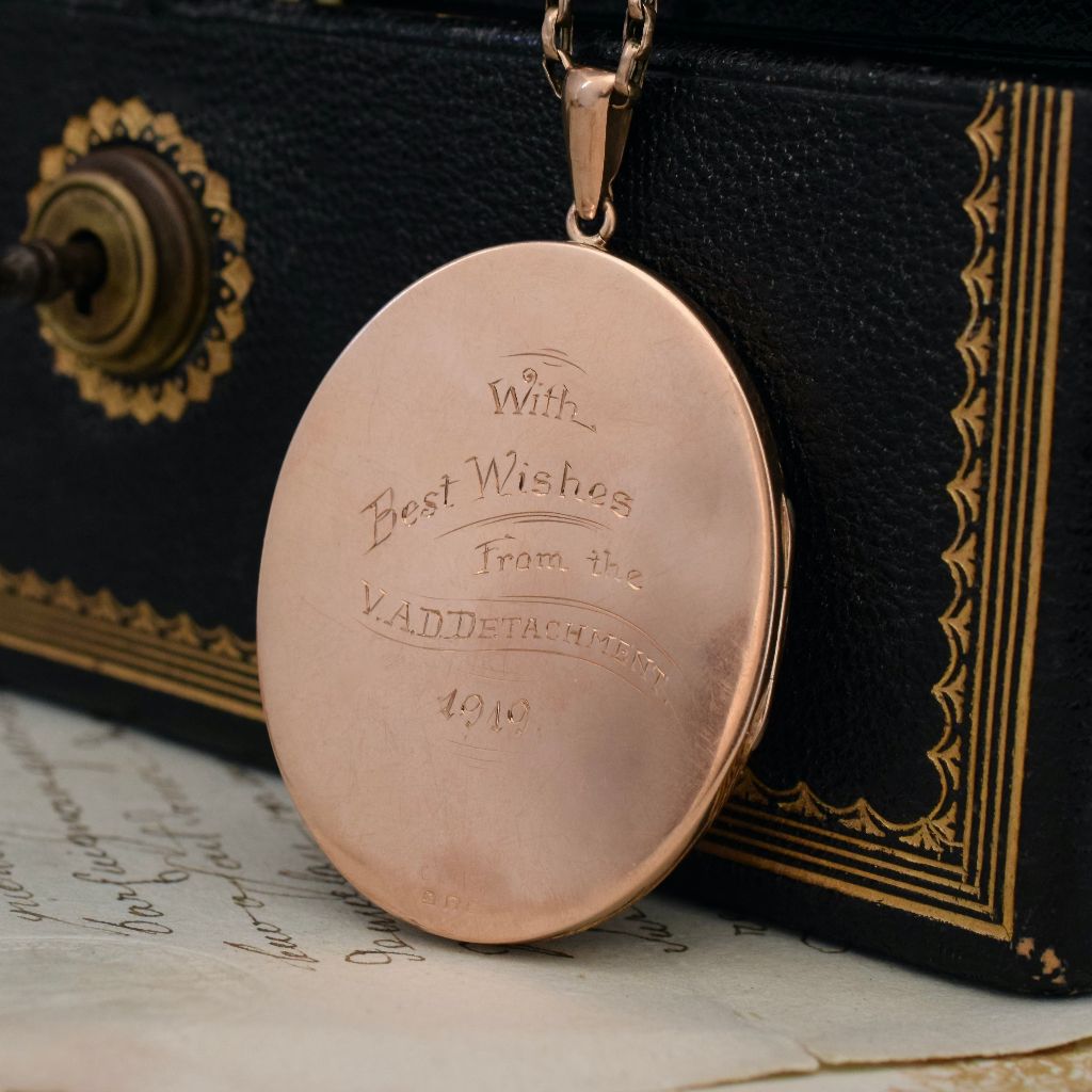 Antique Australian 9ct Rose Gold Locket By Willis and Sons Circa 1919
