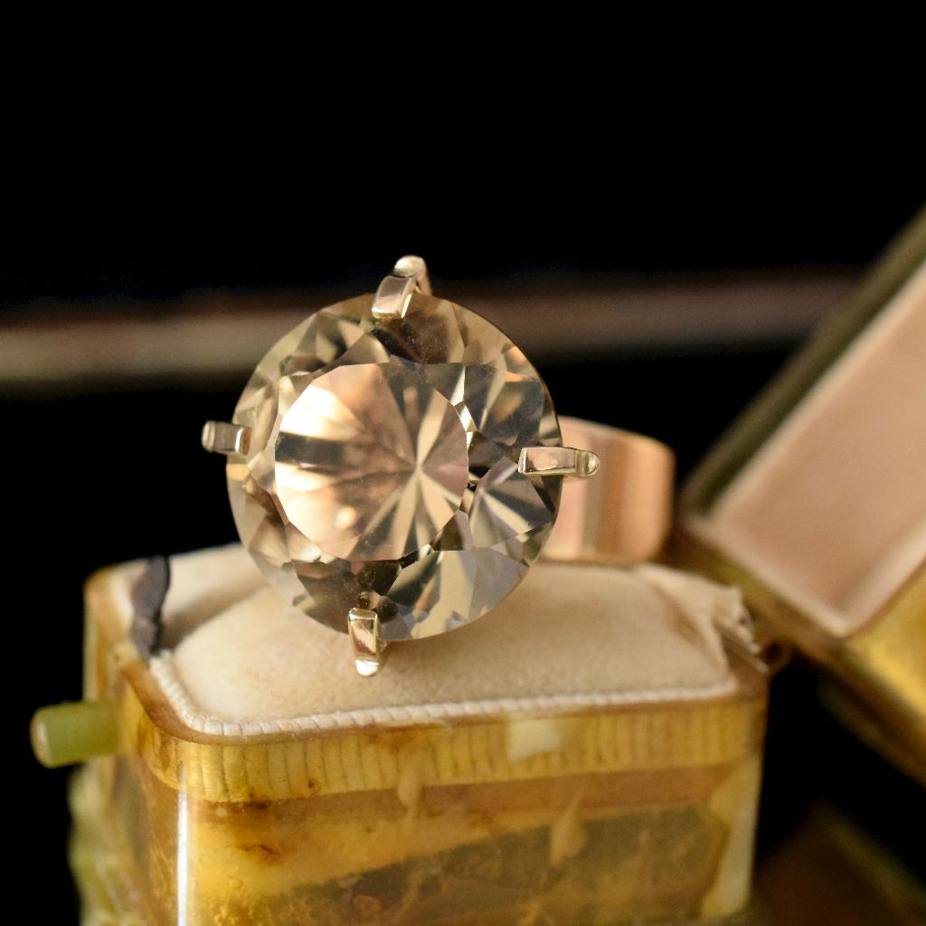 Mid Century Retro Style 9ct Yellow Gold Cocktail Citrine Circa 1960’s