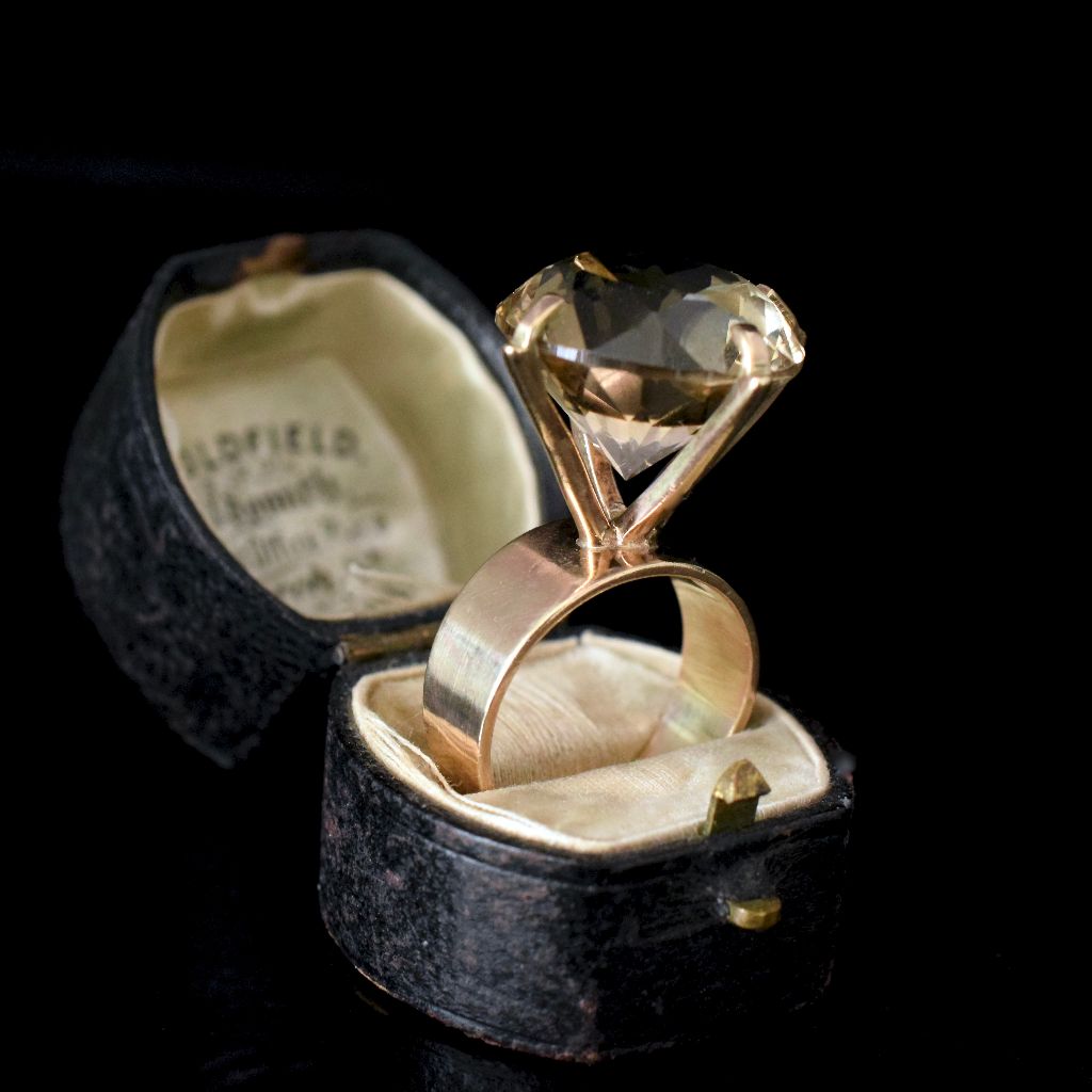 Mid Century Retro Style 9ct Yellow Gold Cocktail Citrine Circa 1960’s