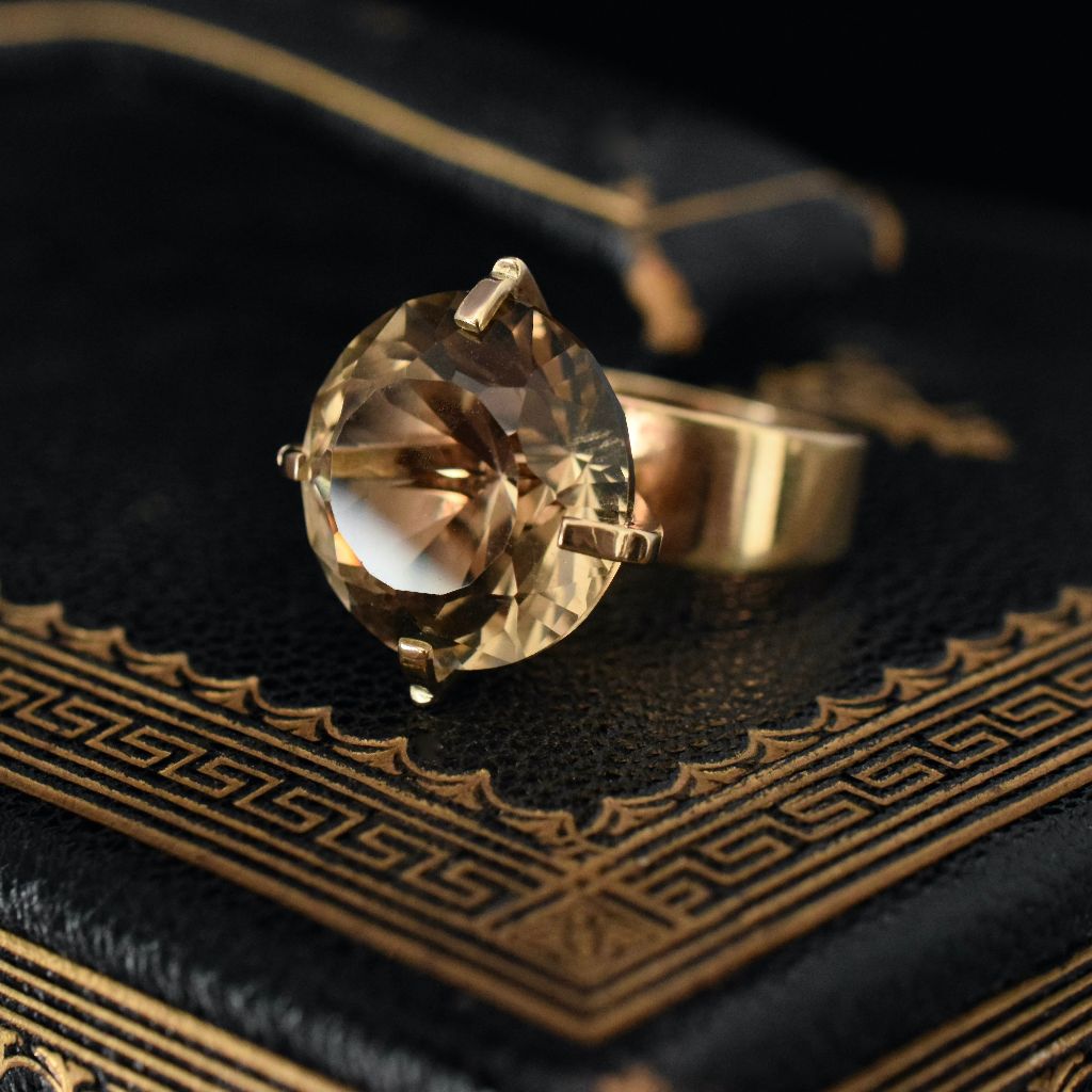 Mid Century Retro Style 9ct Yellow Gold Cocktail Citrine Circa 1960’s