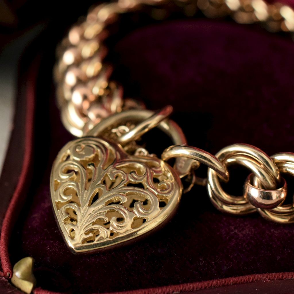 Modern Heavy 9ct Two-Tone Rose And Yellow ’Rollo’ Bracelet 50.78 Grams