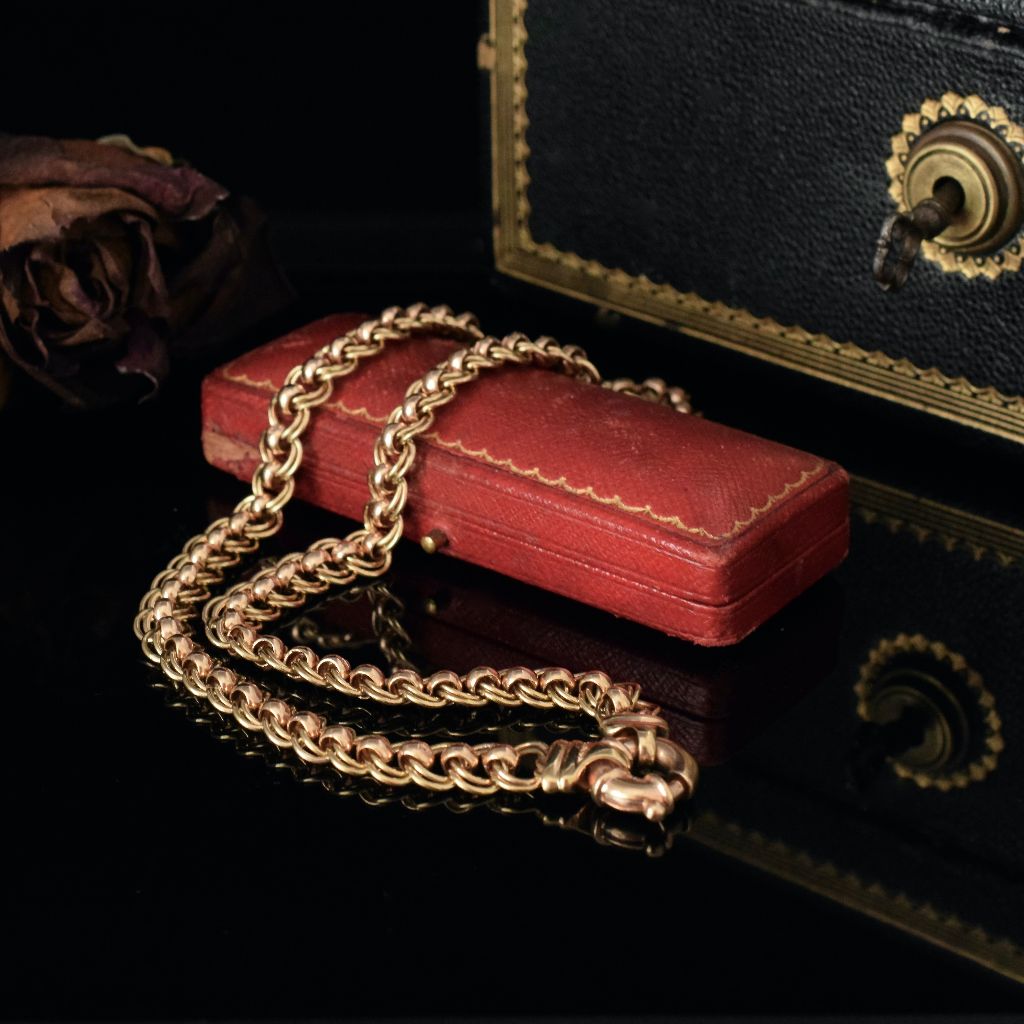 Modern 9ct Rose And Yellow Gold ‘Rollo’ Necklace