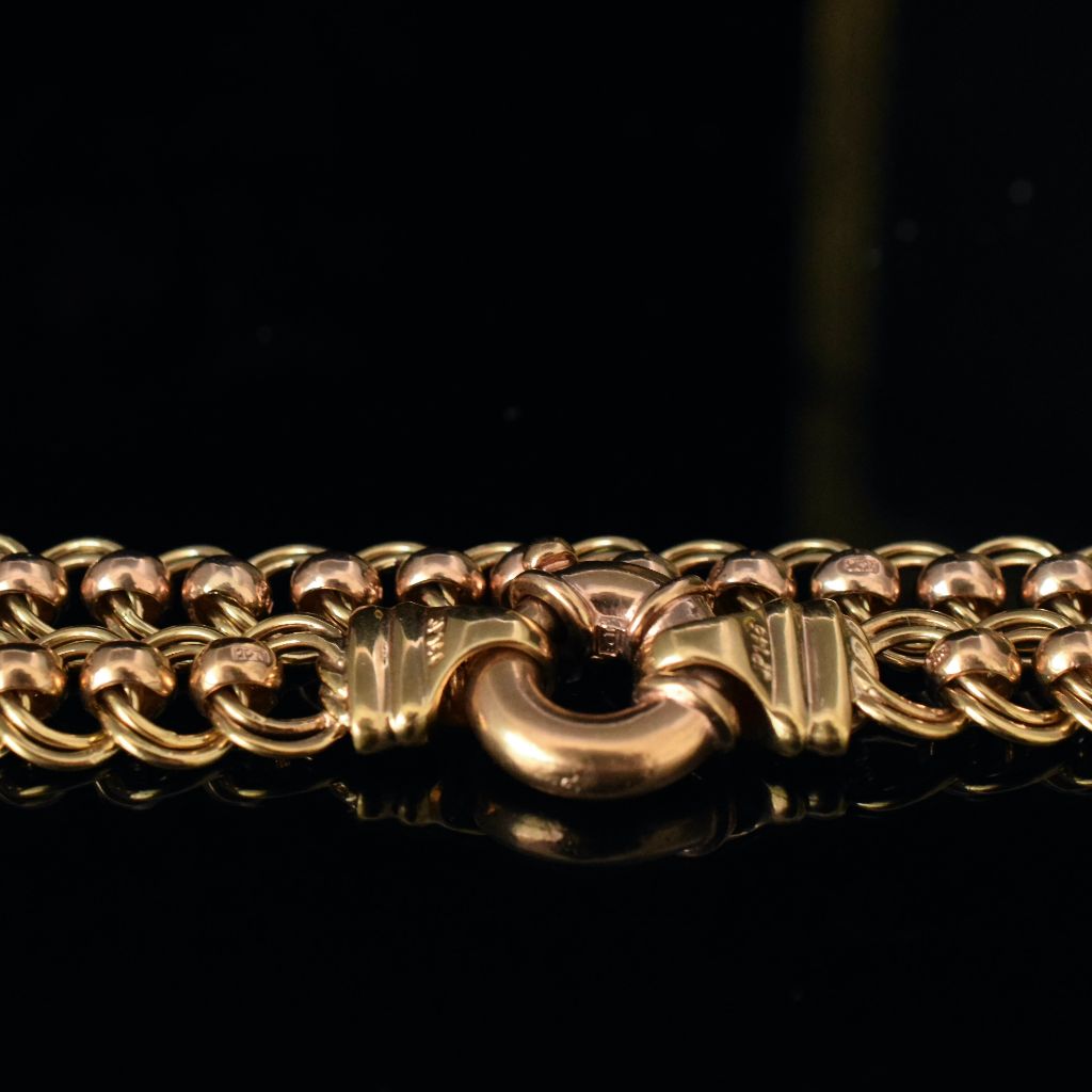 Modern 9ct Rose And Yellow Gold ‘Rollo’ Necklace