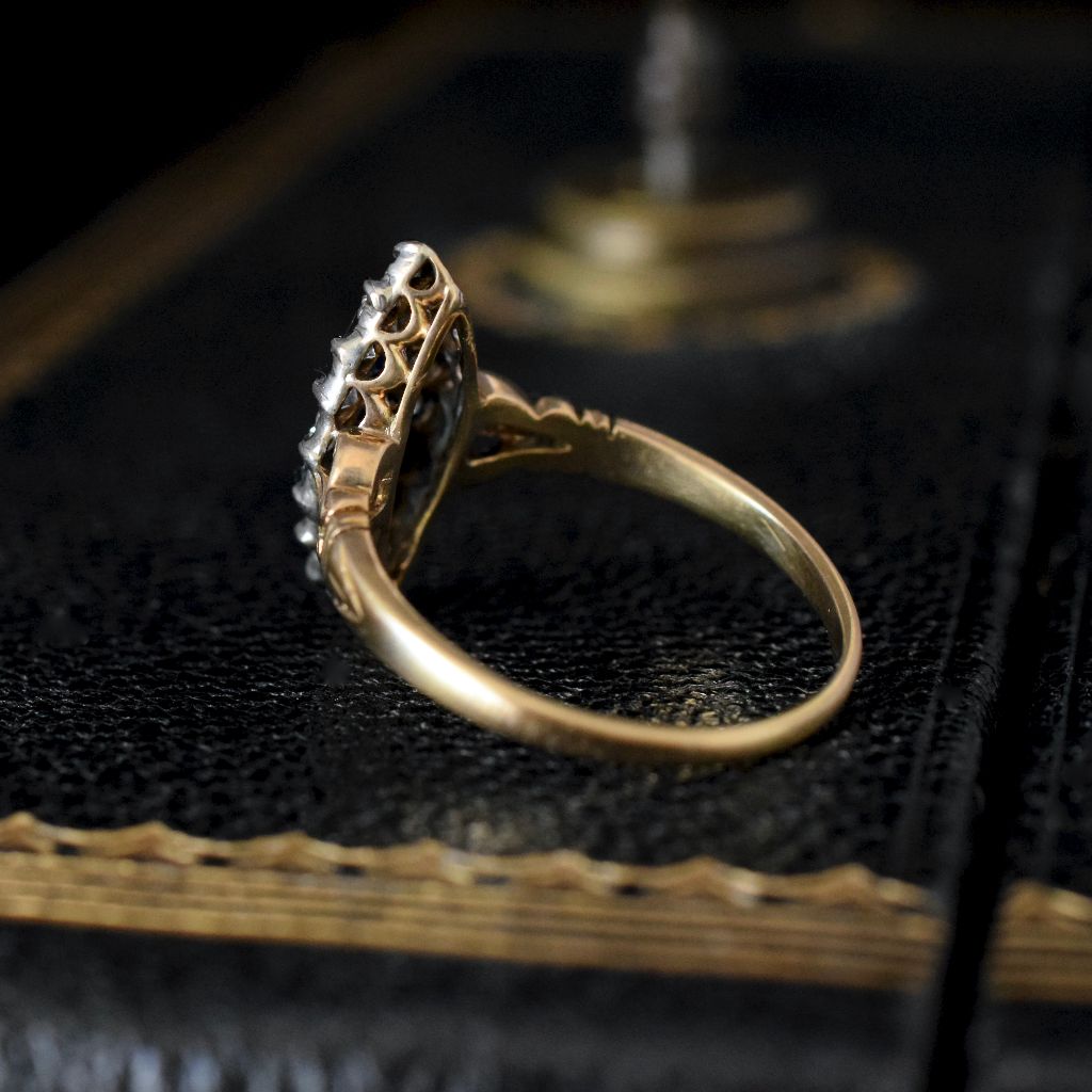Antique Victorian 18ct Yellow Gold Sapphire And Diamond Ring