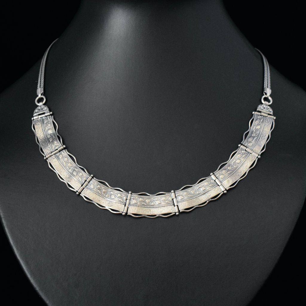 Vintage Sterling Silver Collar Style Necklace Made In Israel