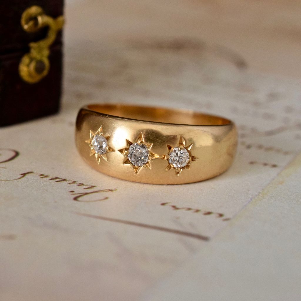 Antique Australian 18ct Gold Diamond ‘Gypsy’ Ring by Larard Bros circa 1900
