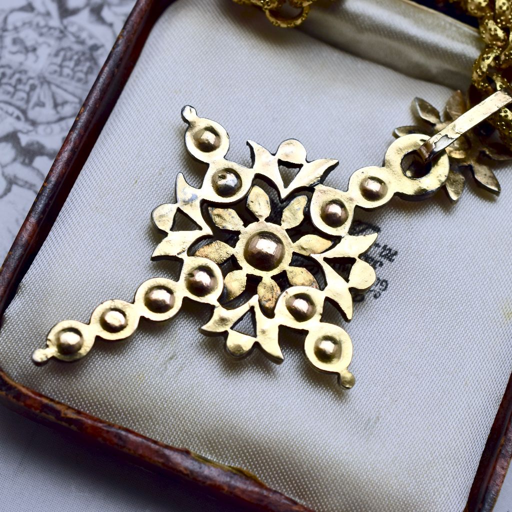 Antique Early Victorian Belgian ‘Flemish’ Diamond Cross Circa 1850