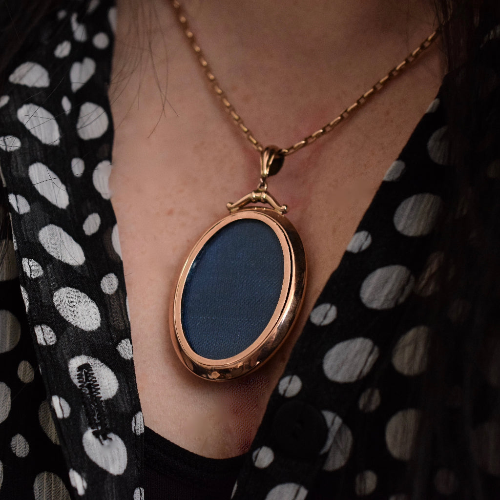 Antique 9ct Rose Gold Double Sided Locket Circa 1910