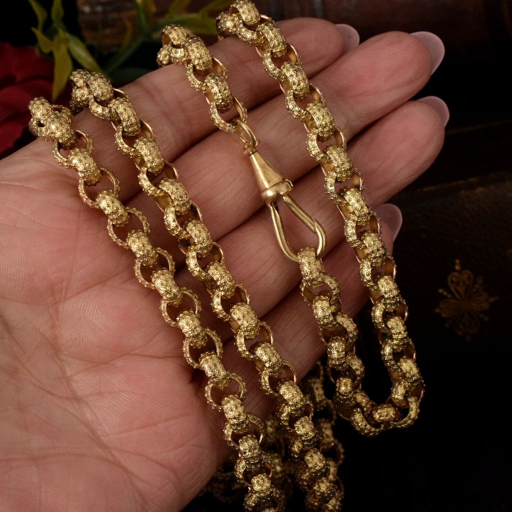 Georgian /Early Victorian Gold Gilt Pinchbeck Long Chain Circa 1800