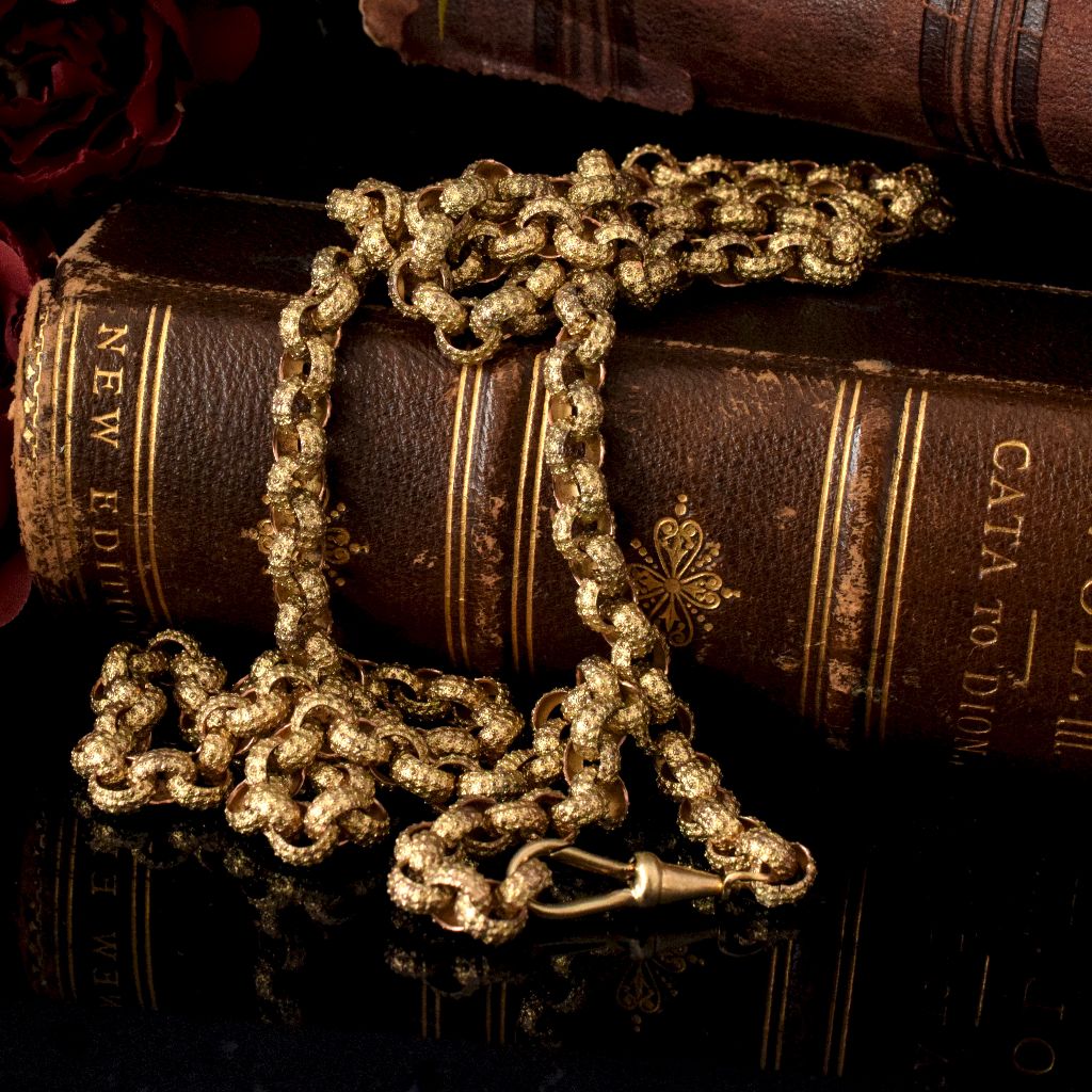 Georgian /Early Victorian Gold Gilt Pinchbeck Long Chain Circa 1800