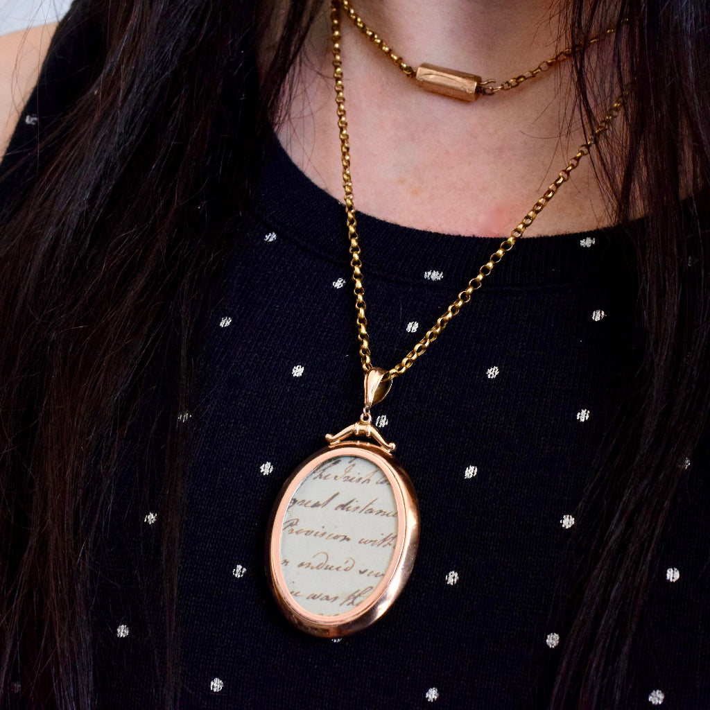 Antique 9ct Rose Gold Double Sided Locket Circa 1910