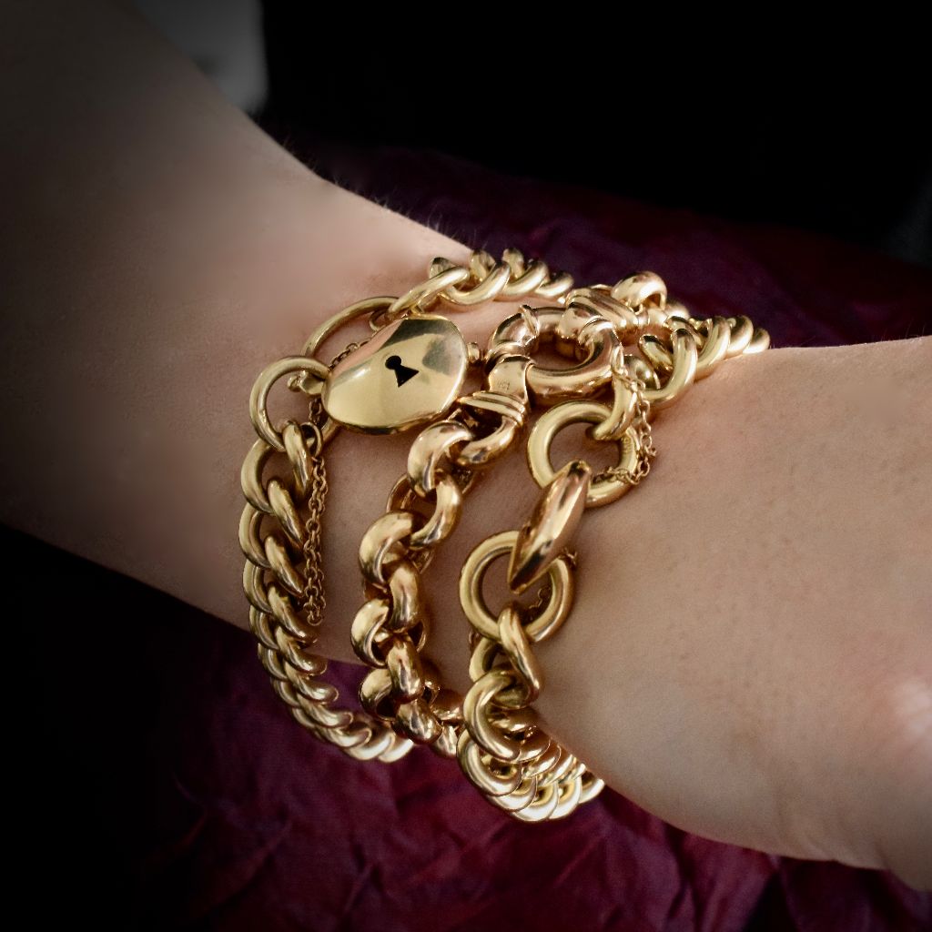 Superb 9ct Yellow Gold Belcher Link Bracelet 29 Grams