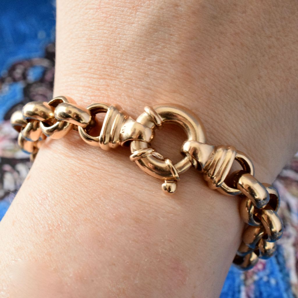 Superb 9ct Yellow Gold Belcher Link Bracelet 29 Grams