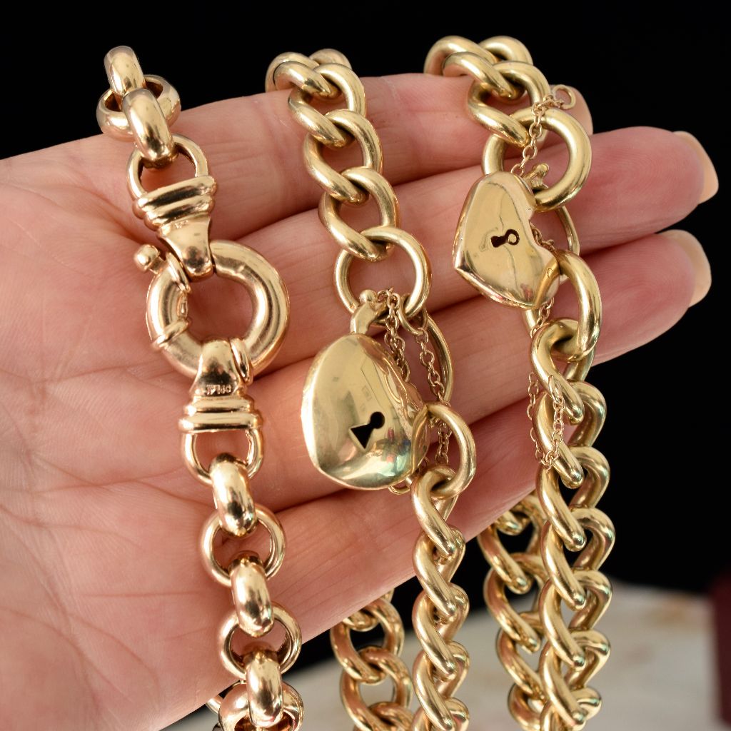 Superb 9ct Yellow Gold Belcher Link Bracelet 29 Grams