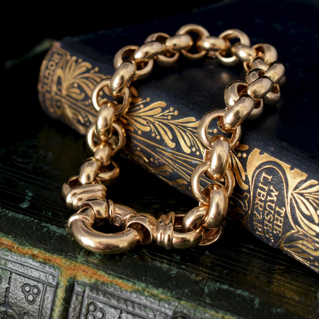 Superb 9ct Yellow Gold Belcher Link Bracelet 29 Grams