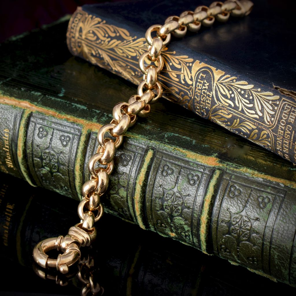 Superb 9ct Yellow Gold Belcher Link Bracelet 29 Grams