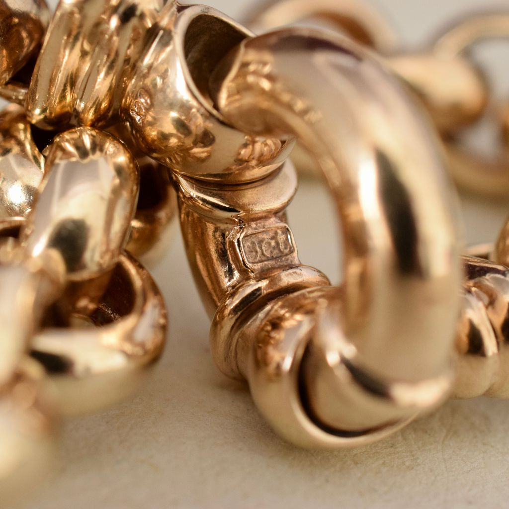 Superb 9ct Yellow Gold Belcher Link Bracelet 29 Grams