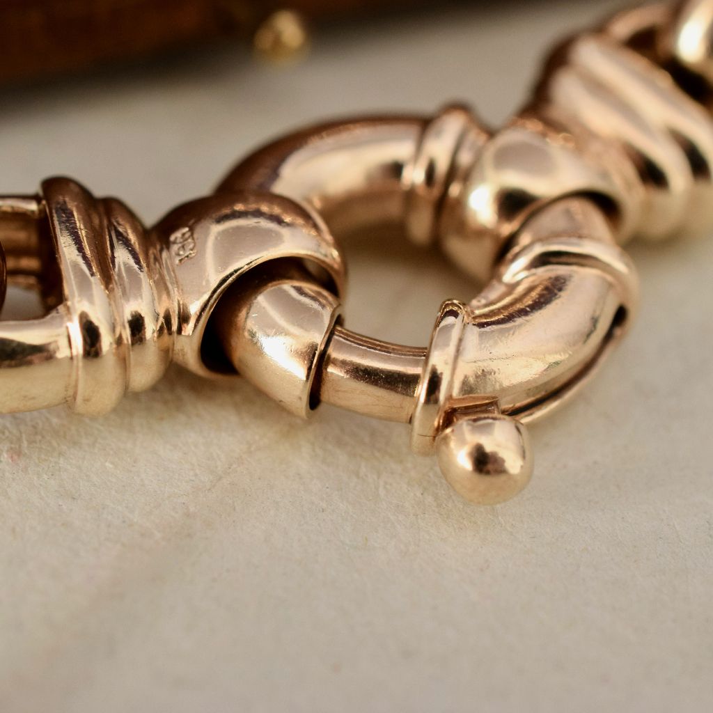Superb 9ct Yellow Gold Belcher Link Bracelet 29 Grams
