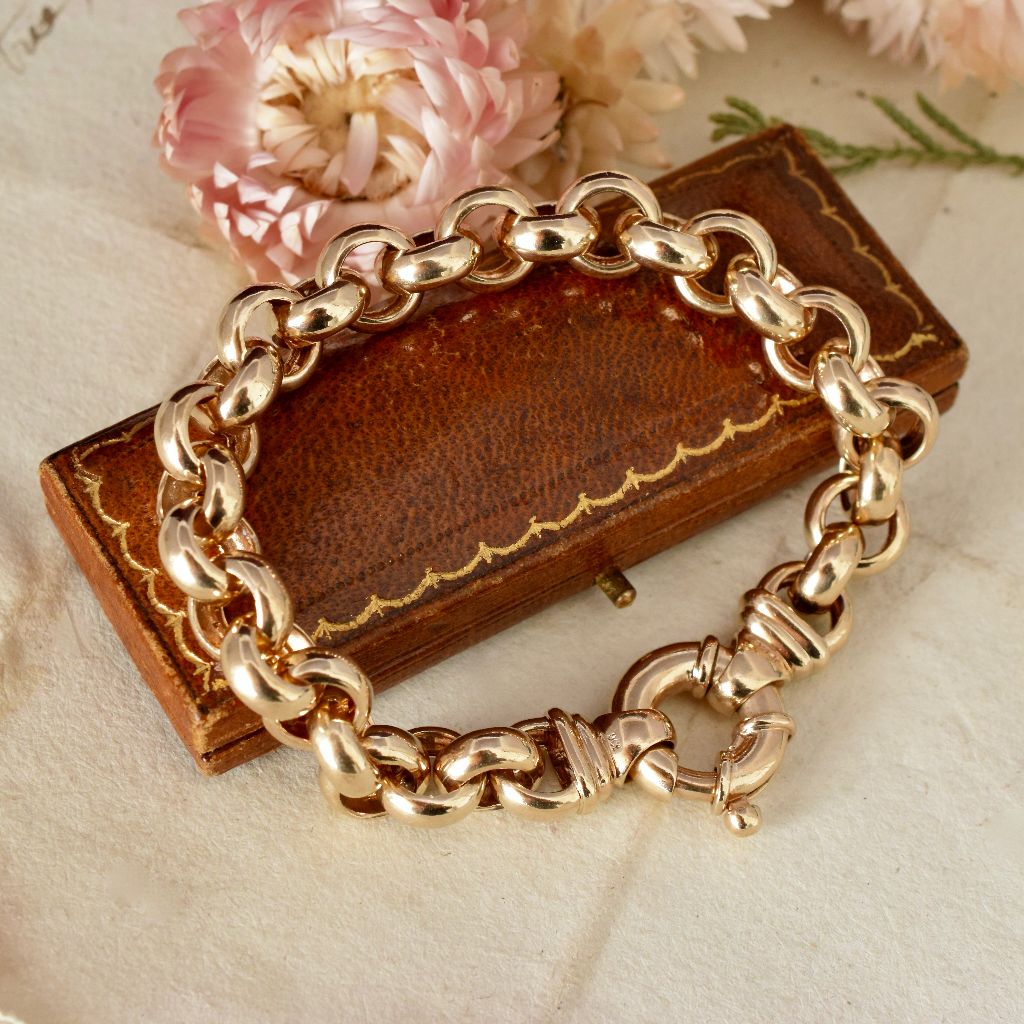 Superb 9ct Yellow Gold Belcher Link Bracelet 29 Grams