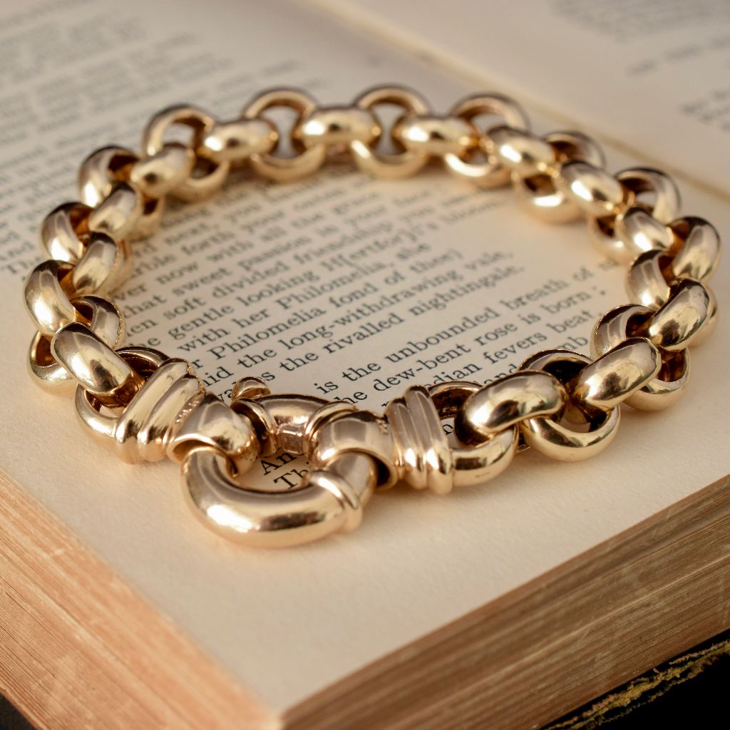Superb 9ct Yellow Gold Belcher Link Bracelet 29 Grams