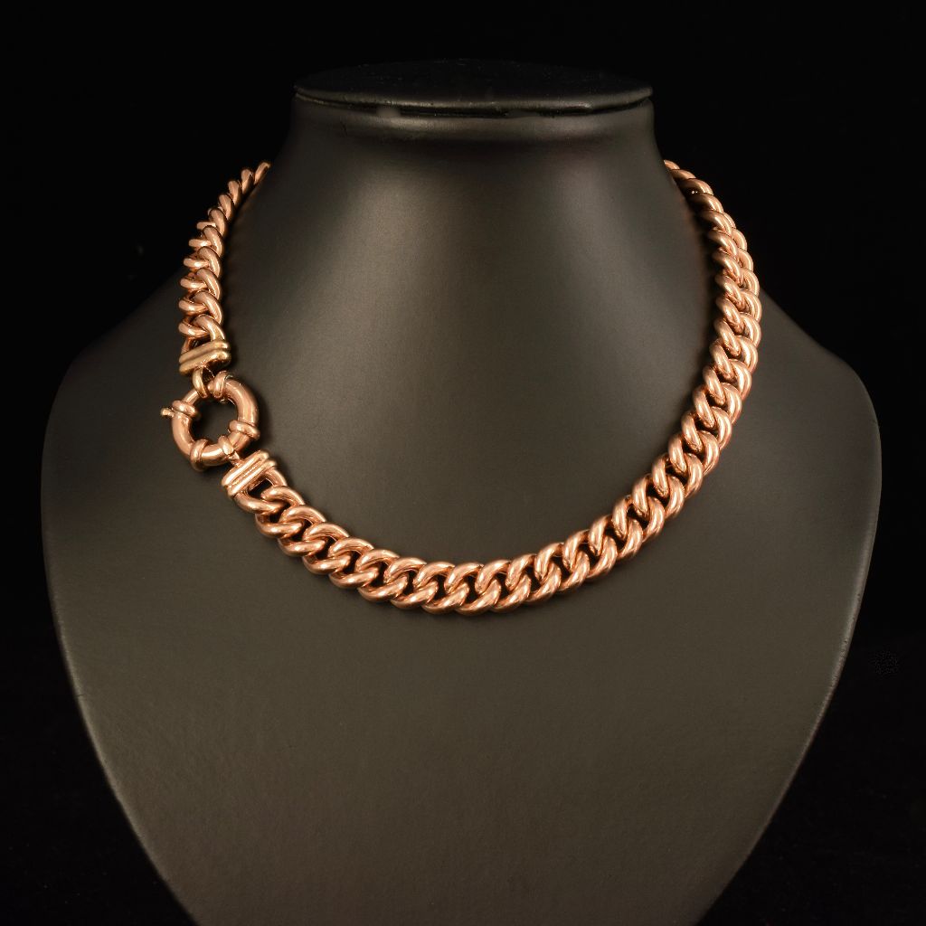 9ct Rose Gold Large Curblink Gold Necklace