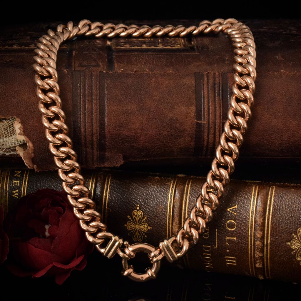 9ct Rose Gold Large Curblink Gold Necklace