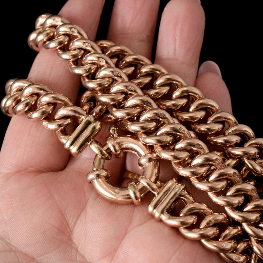 9ct Rose Gold Large Curblink Gold Necklace