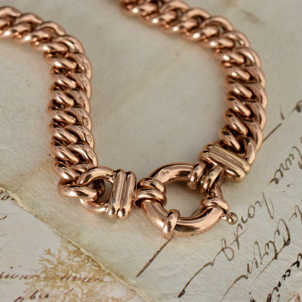 9ct Rose Gold Large Curblink Gold Necklace