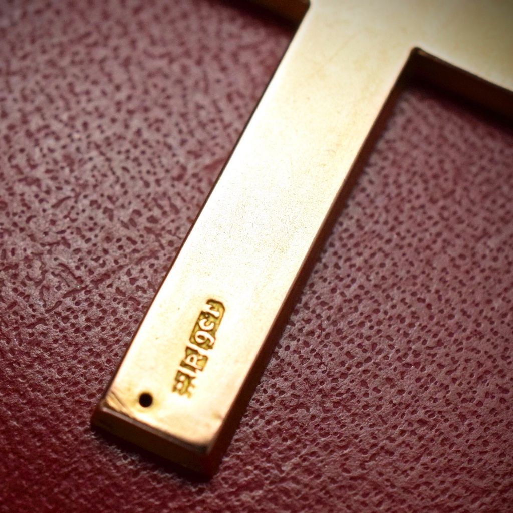 Antique Cross/Crucifix 9ct Rose Bloomed Gold by Robert Rollason, Sydney Circa 1910